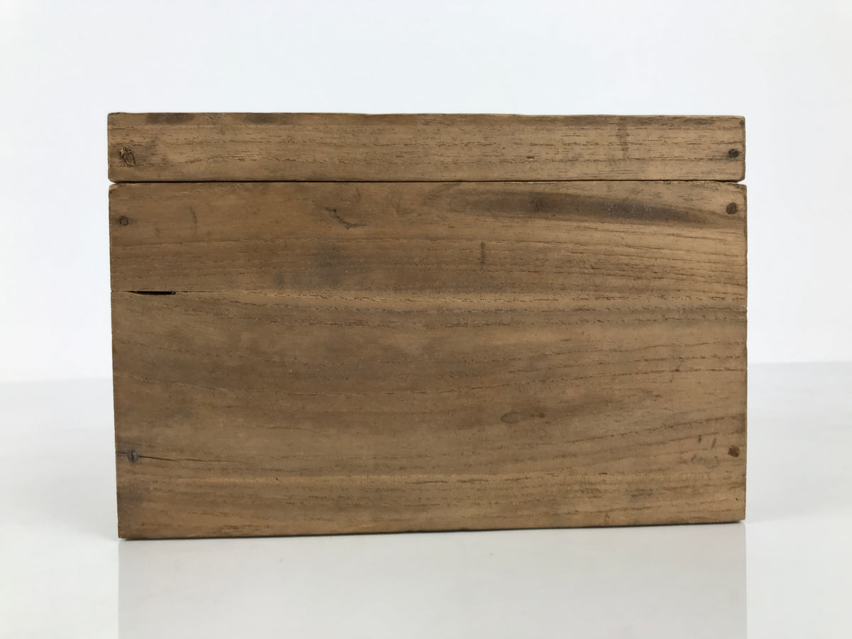 Japanese Wooden Pottery Storage Box Vtg Inside 16x10.7x9.1cm Brown X237-FB - Wooden Box-chidorivintage.com