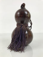 Japanese Natural Hyotan Gourd Vtg Sake Bottle Lucky Charm Calabash Brown G283-AD - Other Display Item-chidorivintage.com