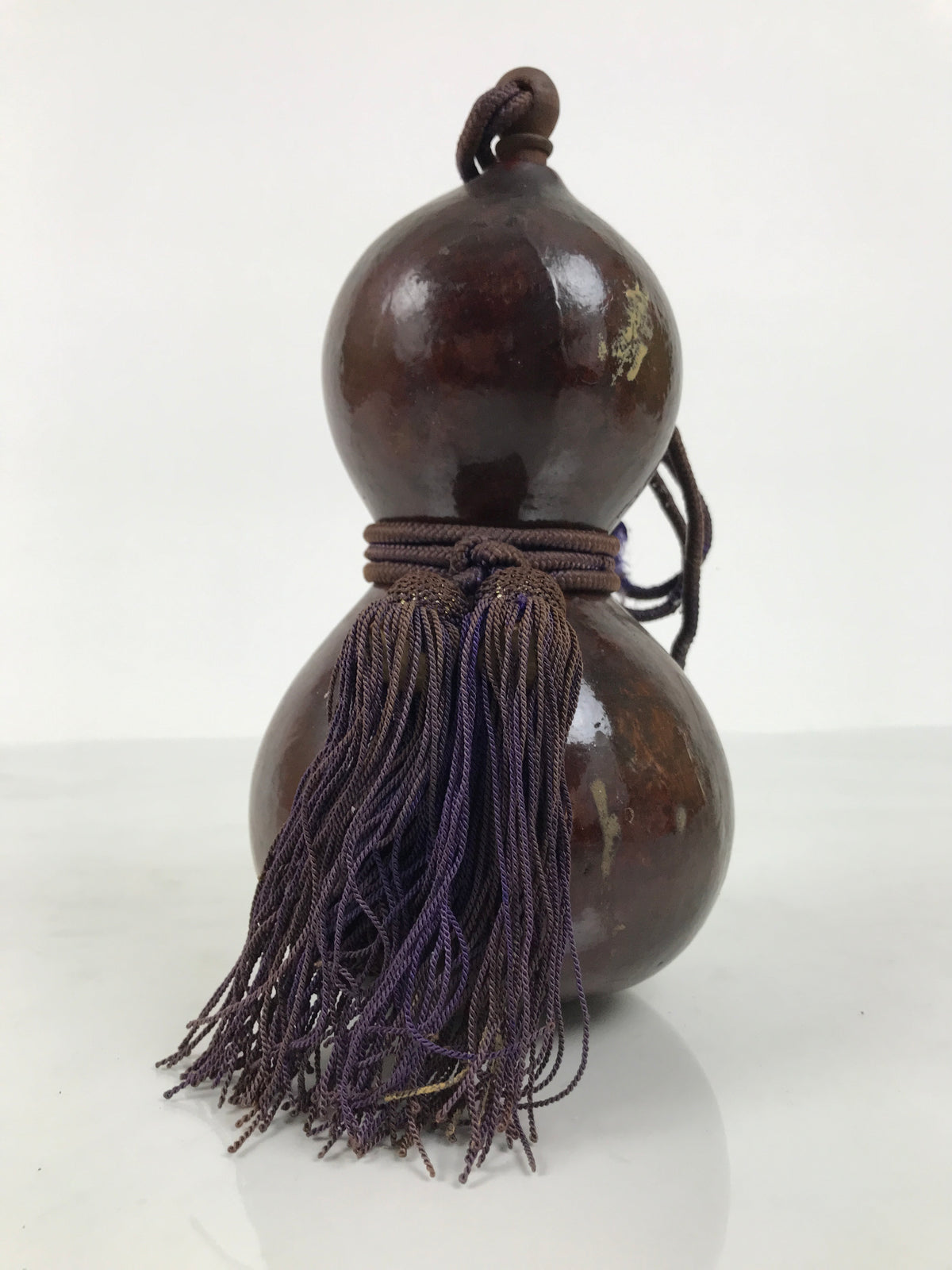 Japanese Natural Hyotan Gourd Vtg Sake Bottle Lucky Charm Calabash Brown G283-AD - Other Display Item-chidorivintage.com