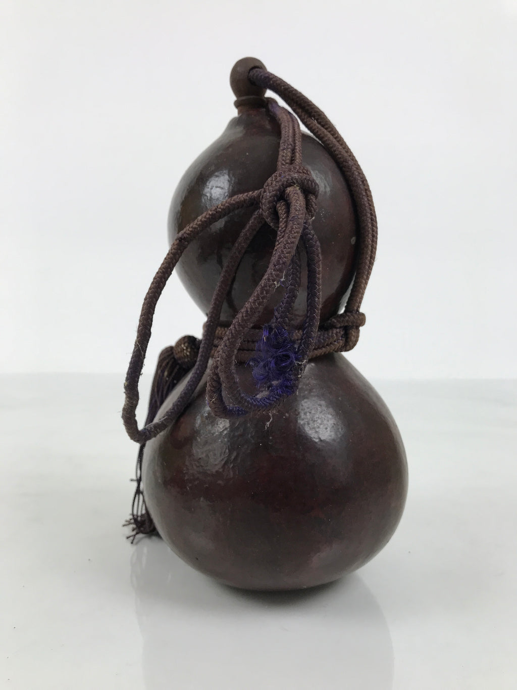 Japanese Natural Hyotan Gourd Vtg Sake Bottle Lucky Charm Calabash Brown G283-AD - Other Display Item-chidorivintage.com