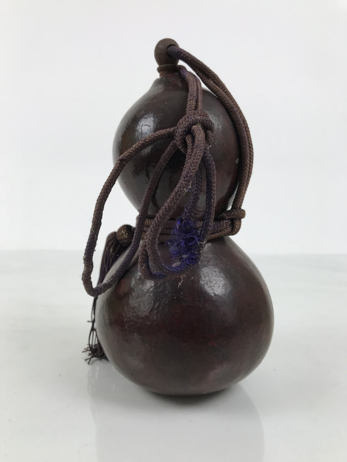 Japanese Natural Hyotan Gourd Vtg Sake Bottle Lucky Charm Calabash Brown G283-AD - Other Display Item-chidorivintage.com