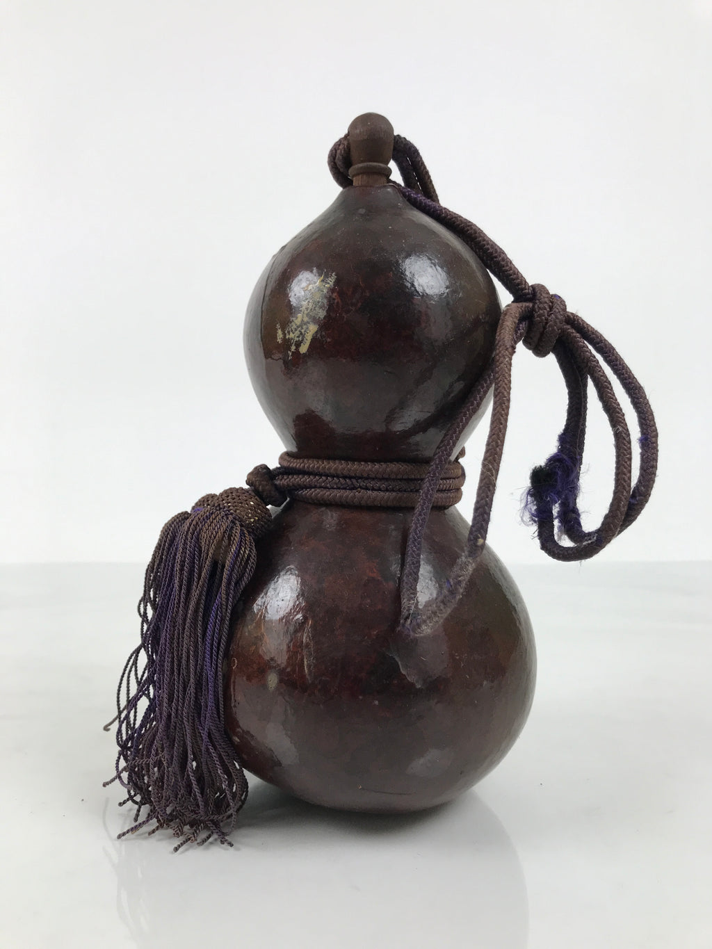 Japanese Natural Hyotan Gourd Vtg Sake Bottle Lucky Charm Calabash Brown G283-AD - Other Display Item-chidorivintage.com