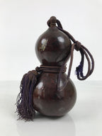 Japanese Natural Hyotan Gourd Vtg Sake Bottle Lucky Charm Calabash Brown G283-AD - Other Display Item-chidorivintage.com