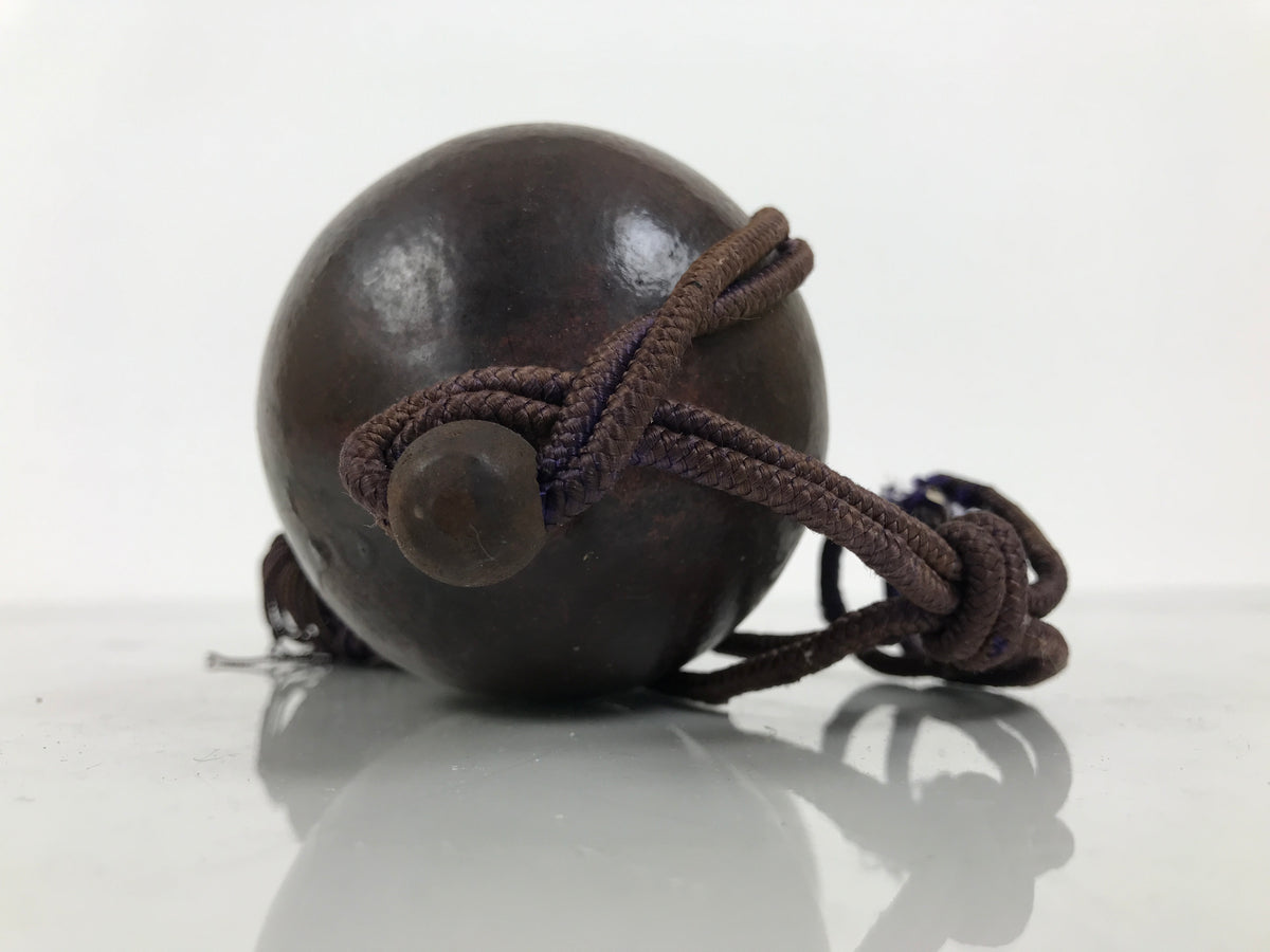 Japanese Natural Hyotan Gourd Vtg Sake Bottle Lucky Charm Calabash Brown G283-AD - Other Display Item-chidorivintage.com