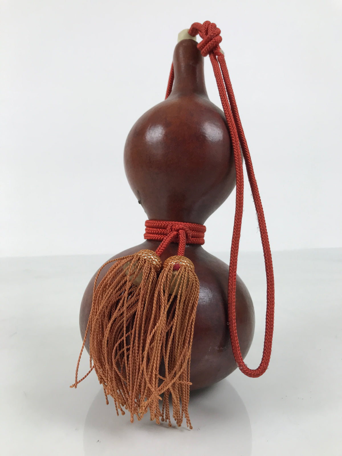 Japanese Natural Hyotan Gourd Vtg Sake Bottle Lucky Charm Calabash Brown G284-AD - Other Display Item-chidorivintage.com