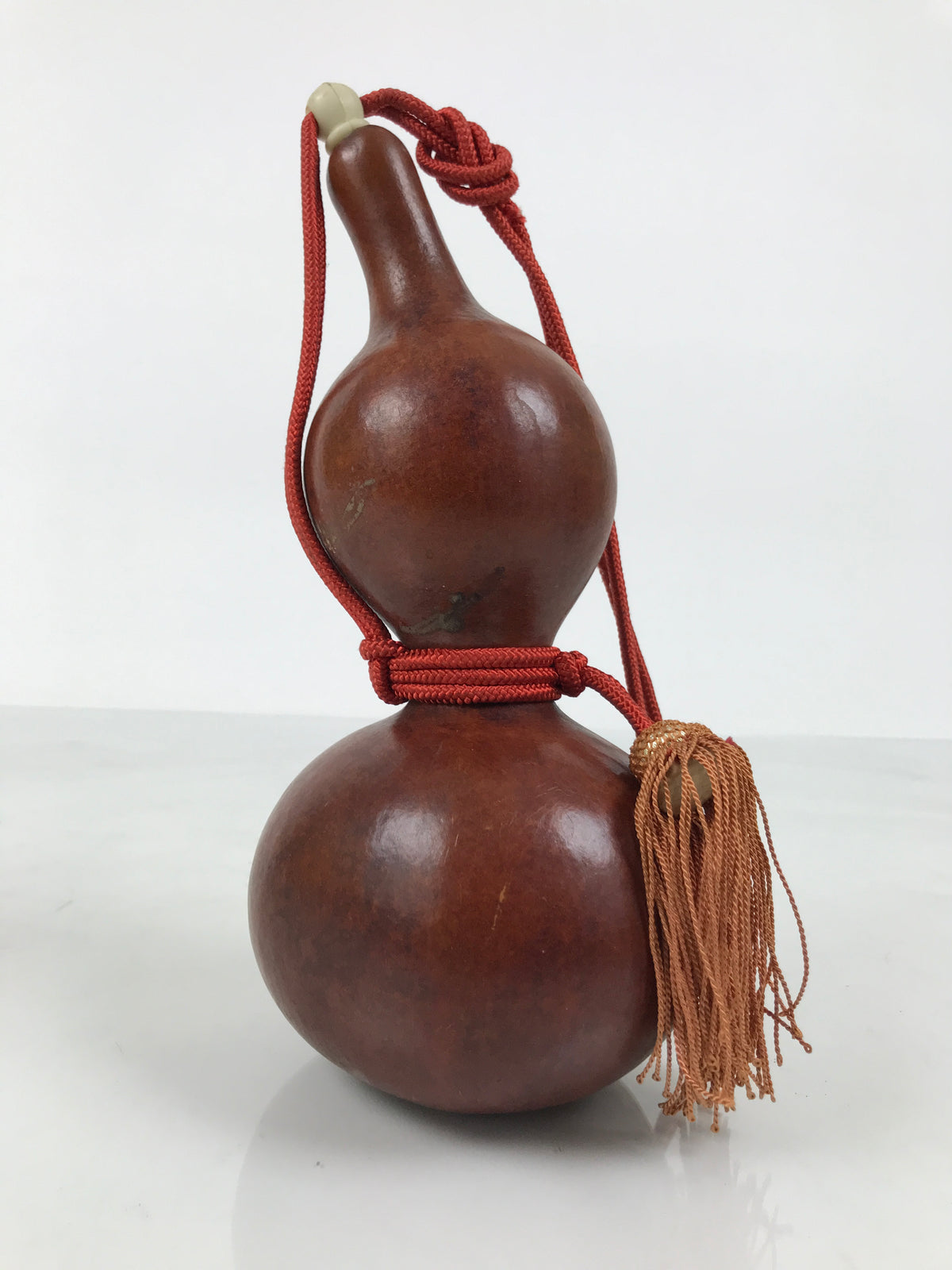 Japanese Natural Hyotan Gourd Vtg Sake Bottle Lucky Charm Calabash Brown G284-AD - Other Display Item-chidorivintage.com