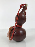 Japanese Natural Hyotan Gourd Vtg Sake Bottle Lucky Charm Calabash Brown G284-AD - Other Display Item-chidorivintage.com