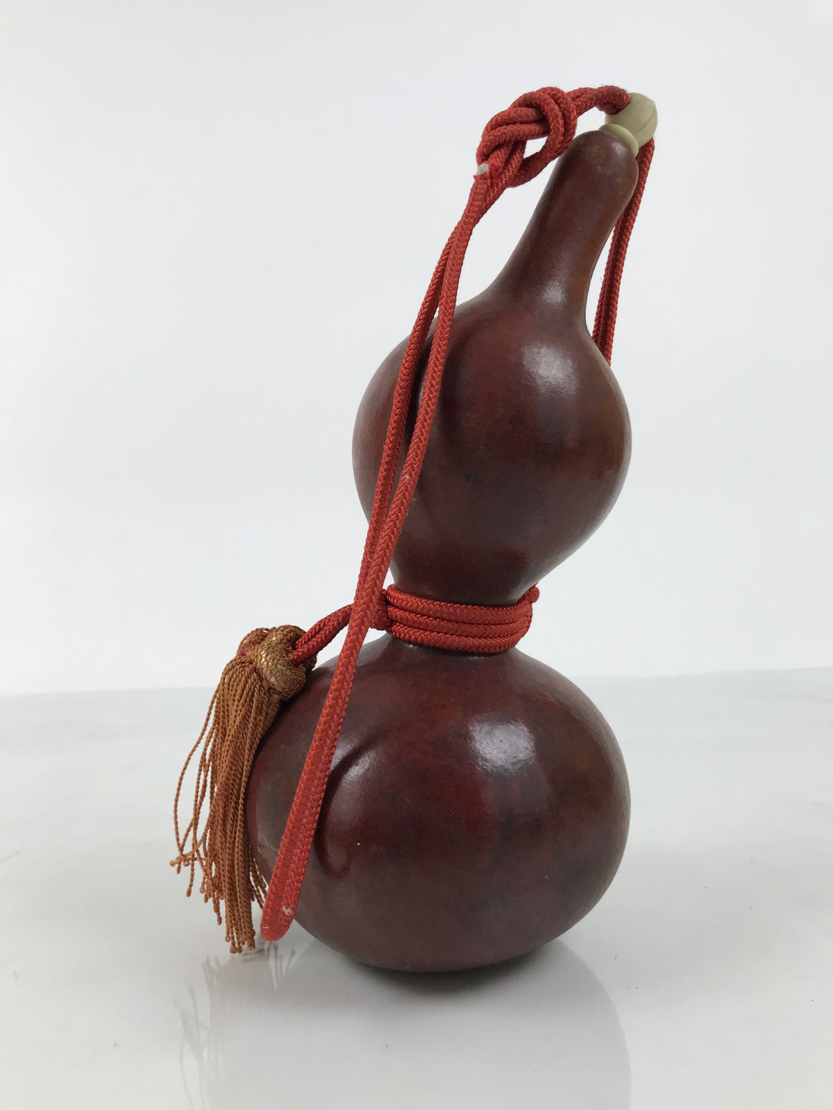 Japanese Natural Hyotan Gourd Vtg Sake Bottle Lucky Charm Calabash Brown G284-AD - Other Display Item-chidorivintage.com