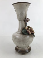 Italian Capodimonte Ceramic Flower Vase Vtg 3D Roses Embellishments FK160