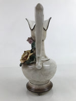 Italian Capodimonte Ceramic Flower Vase Vtg Kabin 3D Roses Embellishments FK160