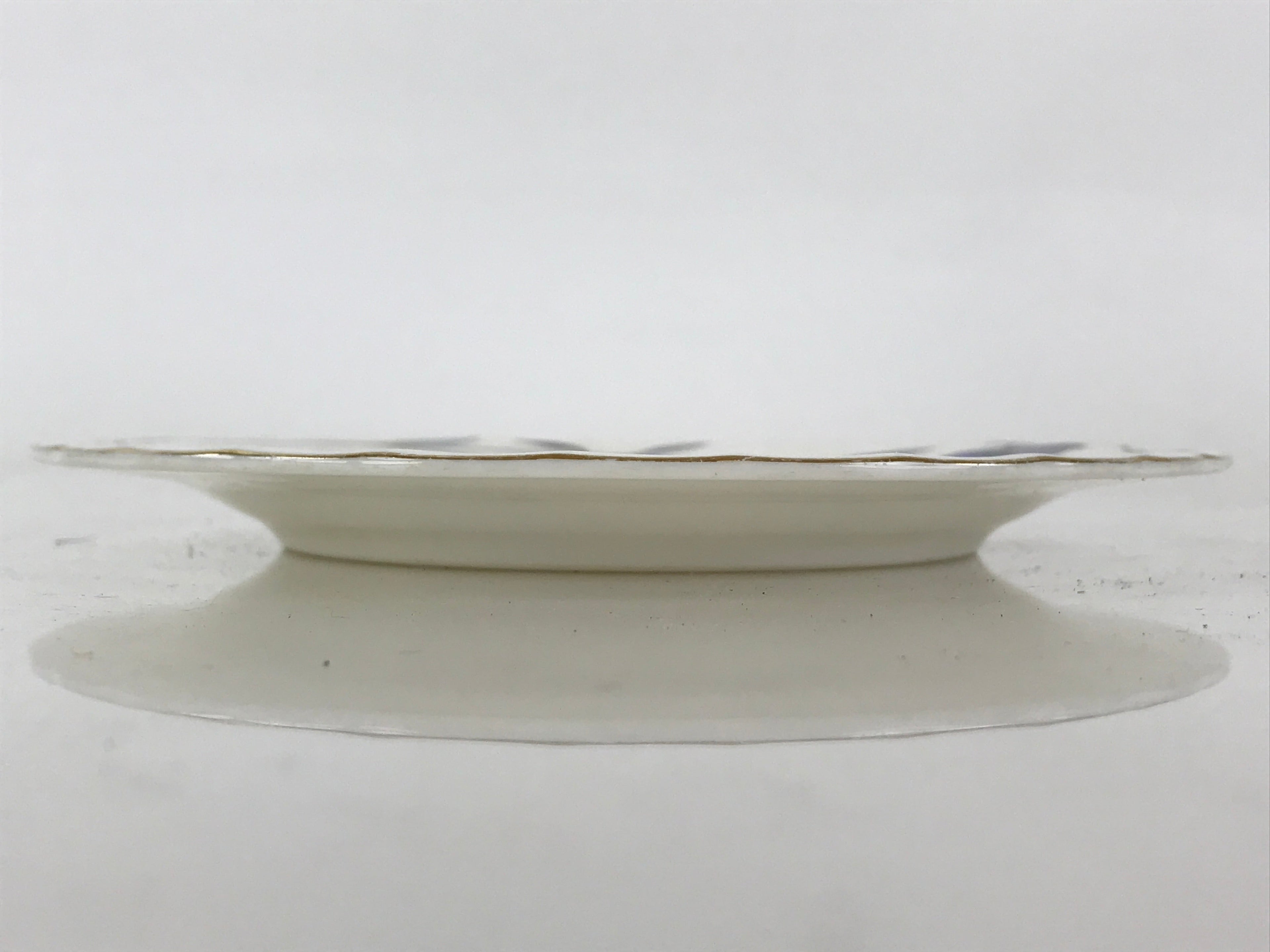 Italian Giovanni Valentino Porcelain Plate Blue Gold Flower Design White PY244