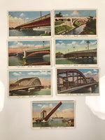 Japanese 16 Bridges Of Tokyo Showa Postcard Set Vtg Souvenir Paper Color PC72