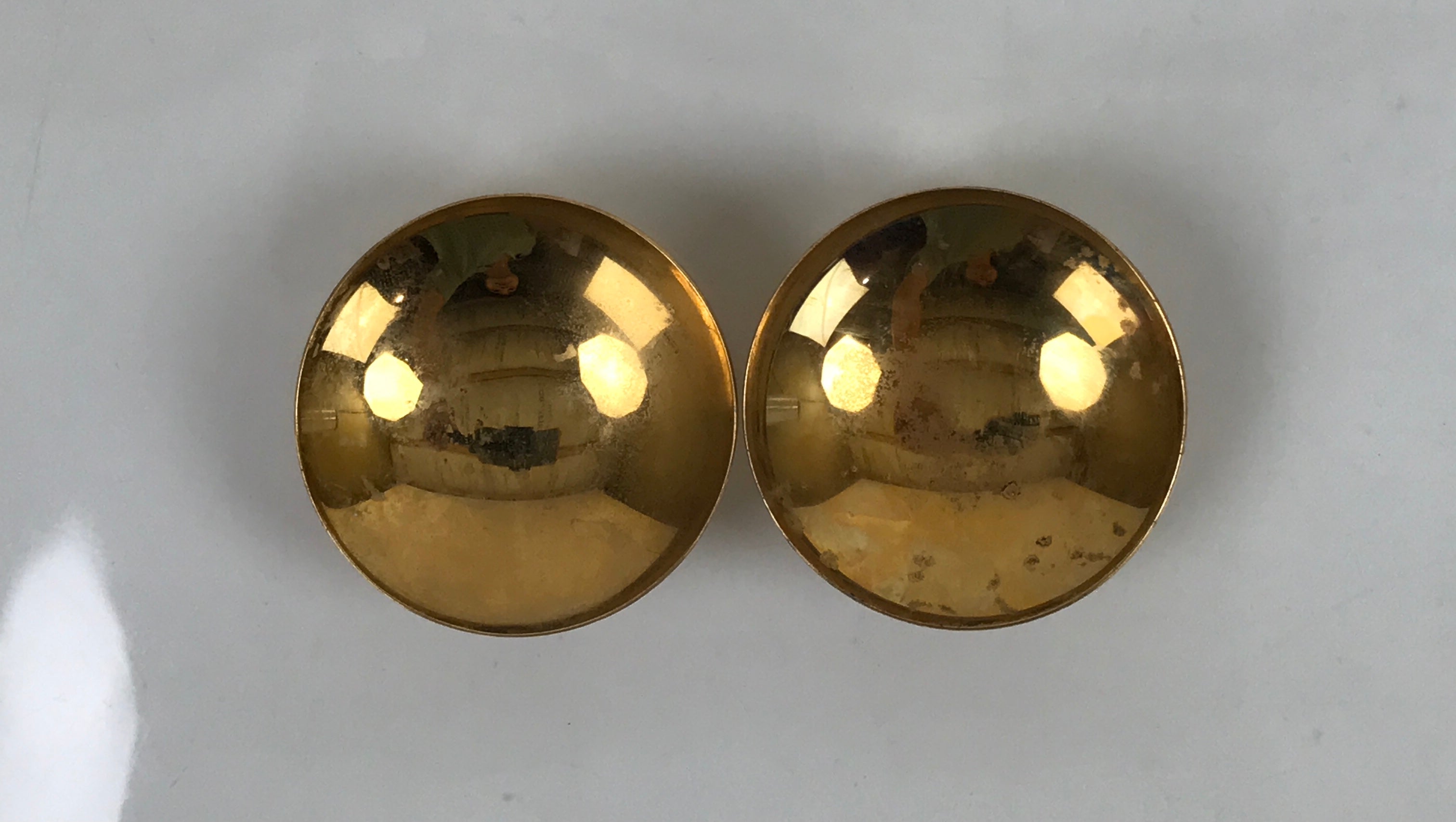 Japanese 24K GP Gold Plated Drinking Sake Cup Vtg 2pc Sakazuki Set w/Box PX749