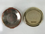 Japanese 24KGP Hanko Ink Pad Case Vtg Gold Red Shuniku Chrysanthemum Box SZ60