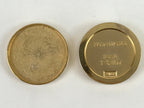 Japanese 24KGP Hanko Ink Pad Case Vtg Gold Red Shuniku Rose Mandala w/Box SZ58