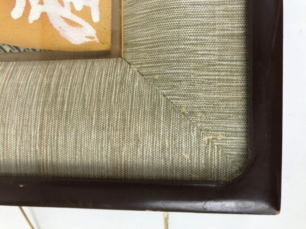 Japanese 3D Kabuki Performer Shikishi Fabric Art Vtg Wood Frame Oshie Zaiku FR32