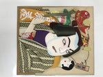 Japanese 3D Kabuki Performer Shikishi Fabric Art Vtg Wood Frame Oshie Zaiku FR32