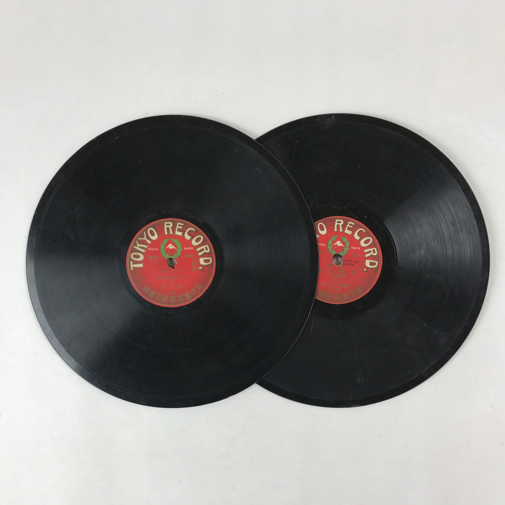 Japanese 78 RPM Records 2pcs C1940 Folk Songs Tokyo Record JK640