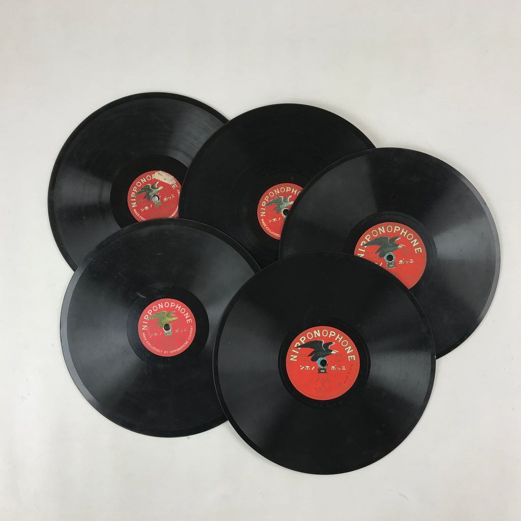 Japanese 78 RPM Records 5pcs C1930 Folk Songs Nipponophone JK642