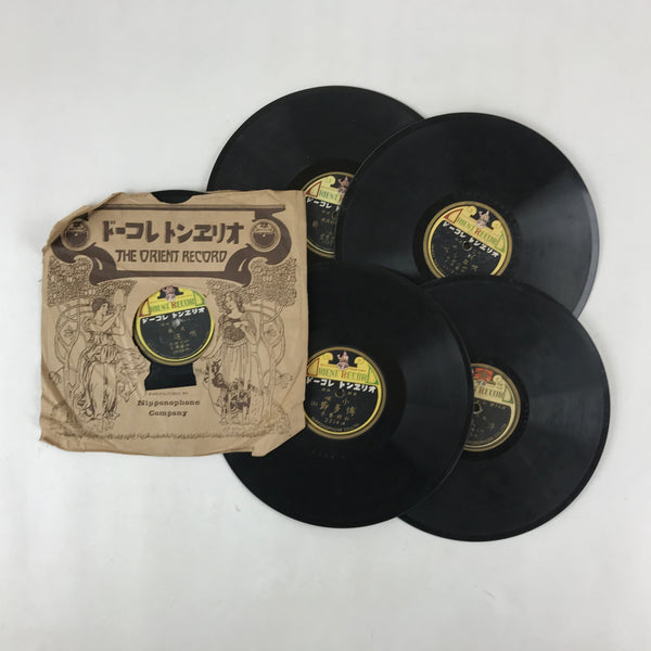 Japanese 78 RPM Records 5pcs C1930 Folk Songs Other Orient Record JK646