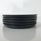 Japanese Abalone Shell Drink Saucer Vtg Chataku Coaster 5pc Black Resin L391