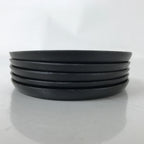 Japanese Abalone Shell Drink Saucer Vtg Chataku Coaster 5pc Black Resin L391