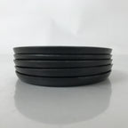 Japanese Abalone Shell Drink Saucer Vtg Chataku Coaster 5pc Black Resin L391