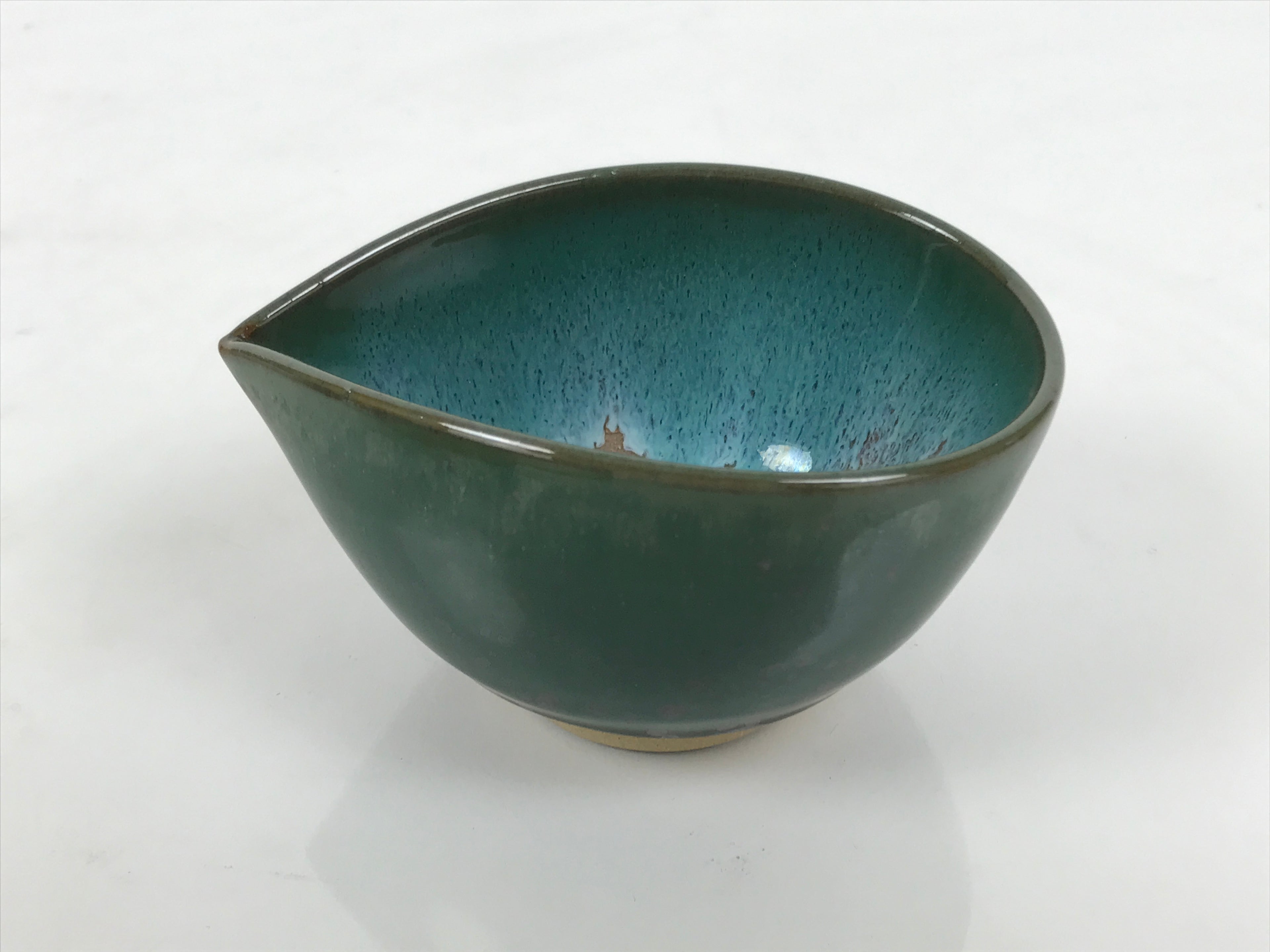 Japanese Agano Ware Ceramic Tea Cooling Bowl Vtg Yuzamashi Katakuchi Y566