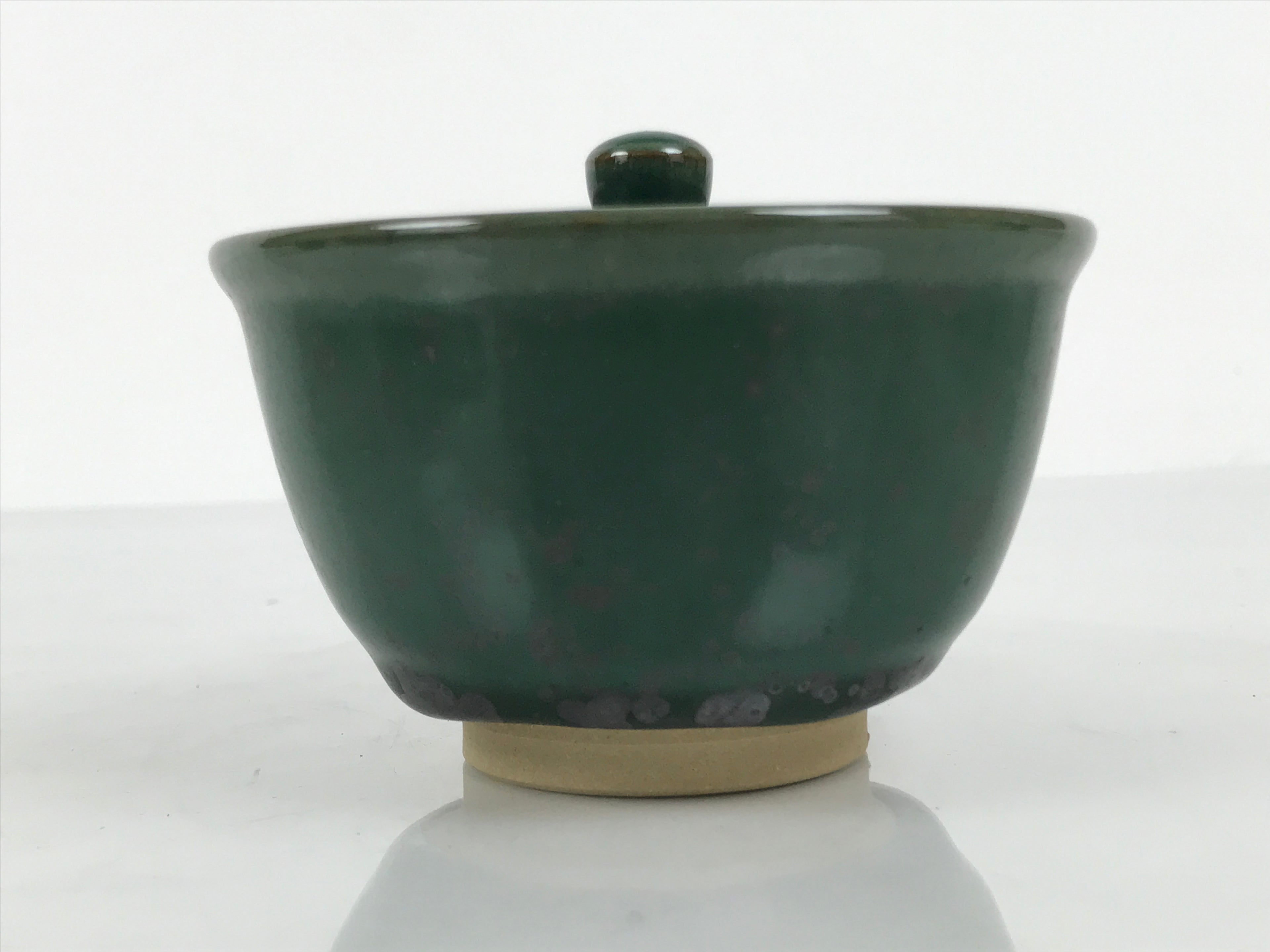 Japanese Agano Ware Ceramic Teapot Vtg Pottery Kyusu Hohin Gyokuro Green Y565