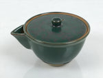 Japanese Agano Ware Ceramic Teapot Vtg Pottery Kyusu Hohin Gyokuro Green Y565