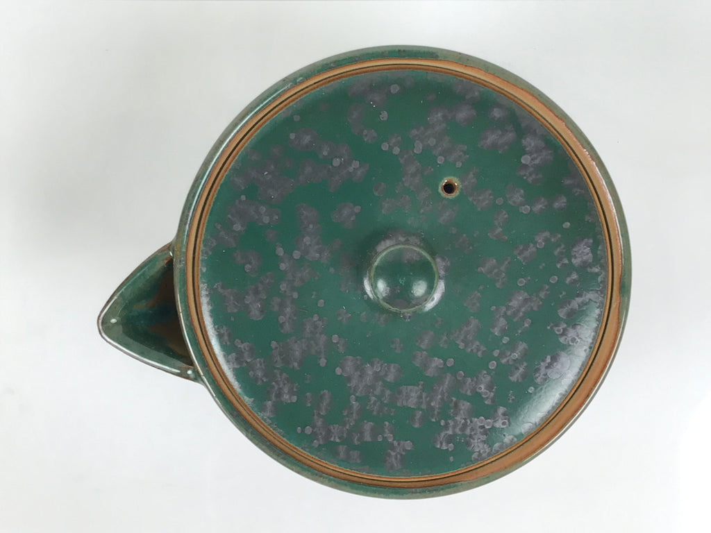 Japanese Agano Ware Ceramic Teapot Vtg Pottery Kyusu Hohin Gyokuro Green Y565