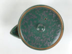 Japanese Agano Ware Ceramic Teapot Vtg Pottery Kyusu Hohin Gyokuro Green Y565