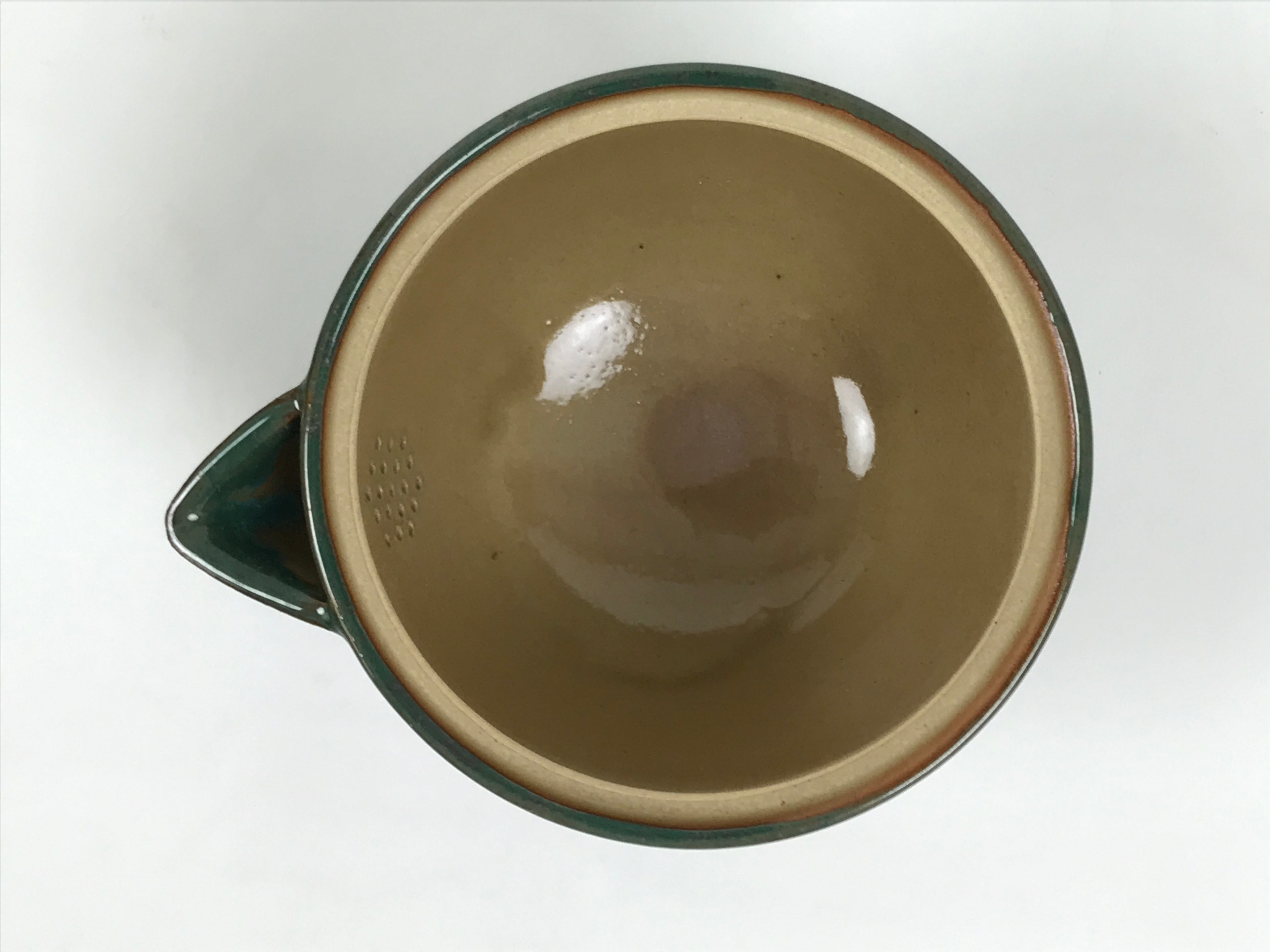 Japanese Agano Ware Ceramic Teapot Vtg Pottery Kyusu Hohin Gyokuro Green Y565