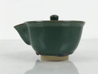 Japanese Agano Ware Ceramic Teapot Vtg Pottery Kyusu Hohin Gyokuro Green Y565