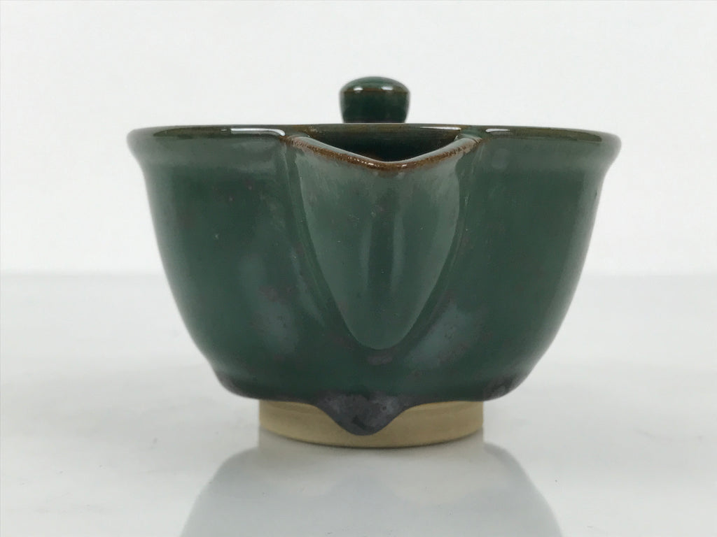 Japanese Agano Ware Ceramic Teapot Vtg Pottery Kyusu Hohin Gyokuro Green Y565