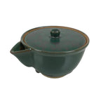 Japanese Agano Ware Ceramic Teapot Vtg Pottery Kyusu Hohin Gyokuro Green Y565