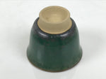 Japanese Agano Ware Ceramic Yunomi Teacup Pottery Vtg Green Beige Small TC619