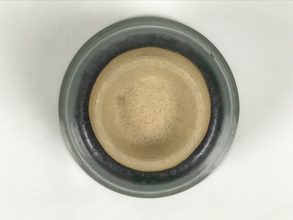 Japanese Agano Ware Ceramic Yunomi Teacup Pottery Vtg Green Beige Small TC619