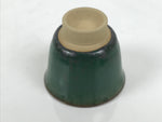 Japanese Agano Ware Ceramic Yunomi Teacup Pottery Vtg Green Beige Small TC621