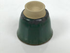Japanese Agano Ware Ceramic Yunomi Teacup Pottery Vtg Green Beige Small TC622