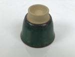 Japanese Agano Ware Ceramic Yunomi Teacup Pottery Vtg Green Beige Small TC623