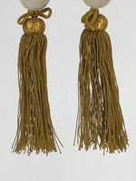 Japanese Agate Stone Hanging Scroll Weights Fuchin Kakejiku Gold Tassel FC327