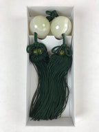 Japanese Agate Stone Hanging Scroll Weights Fuchin Kakejiku Green Tassel FC324