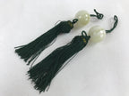 Japanese Agate Stone Hanging Scroll Weights Fuchin Kakejiku Green Tassel FC324