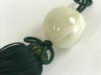 Japanese Agate Stone Hanging Scroll Weights Fuchin Kakejiku Green Tassel FC324
