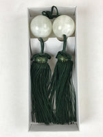 Japanese Agate Stone Hanging Scroll Weights Fuchin Kakejiku Green Tassel FC325