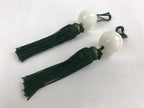 Japanese Agate Stone Hanging Scroll Weights Fuchin Kakejiku Green Tassel FC325