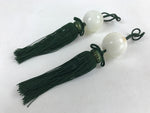 Japanese Agate Stone Hanging Scroll Weights Fuchin Kakejiku Green Tassel FC325