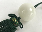Japanese Agate Stone Hanging Scroll Weights Fuchin Kakejiku Green Tassel FC325