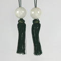 Japanese Agate Stone Hanging Scroll Weights Fuchin Kakejiku Green Tassel FC325